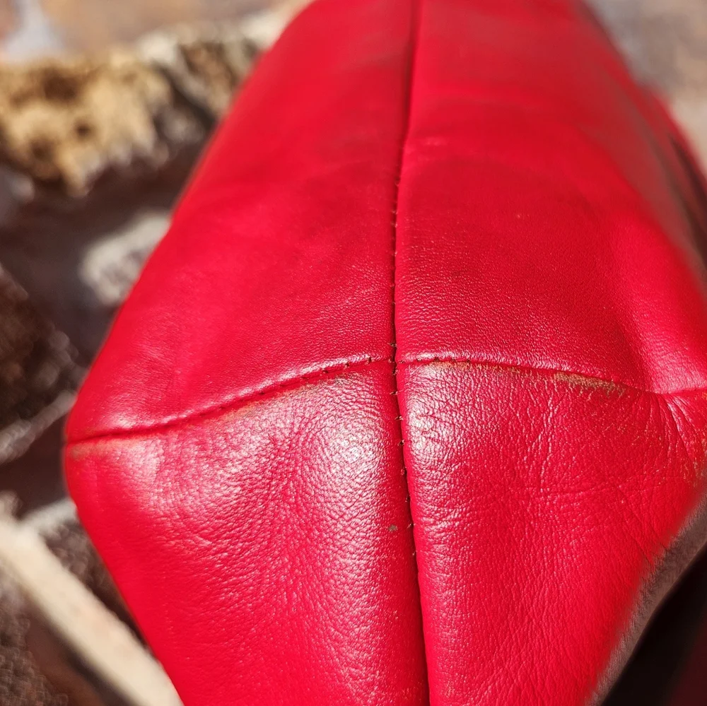 Coach Campbell‎ Belle red leather shoulder bag purse